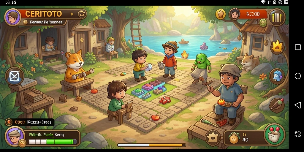 Screenshot gameplay CERITOTO menunjukkan visual menarik dalam menyusun puzzle.