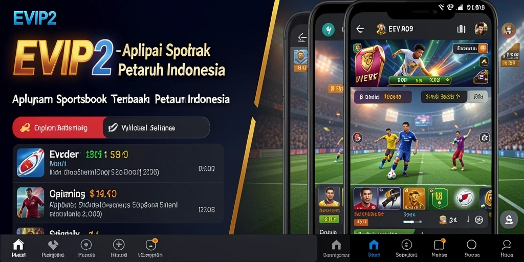 Tampilan antarmuka EVIP2 yang menarik dan dinamis untuk taruhan olahraga.