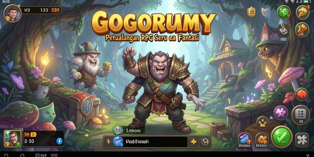 Screenshot menunjukkan aksi seru dalam game RPG GOGORUMMY.