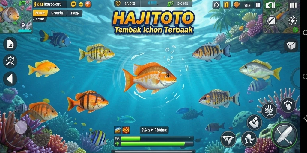 Screenshot utama HAJITOTO menampilkan gameplay Tembak Ikan yang seru.
