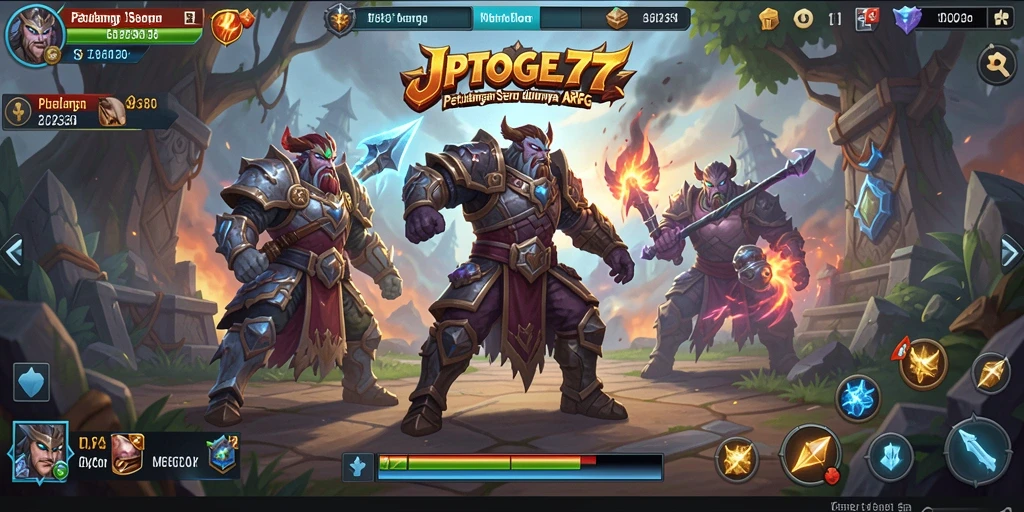Tampilan gameplay seru dari JPTOGEL77 menampilkan aksi pertempuran ARPG yang mendebarkan.