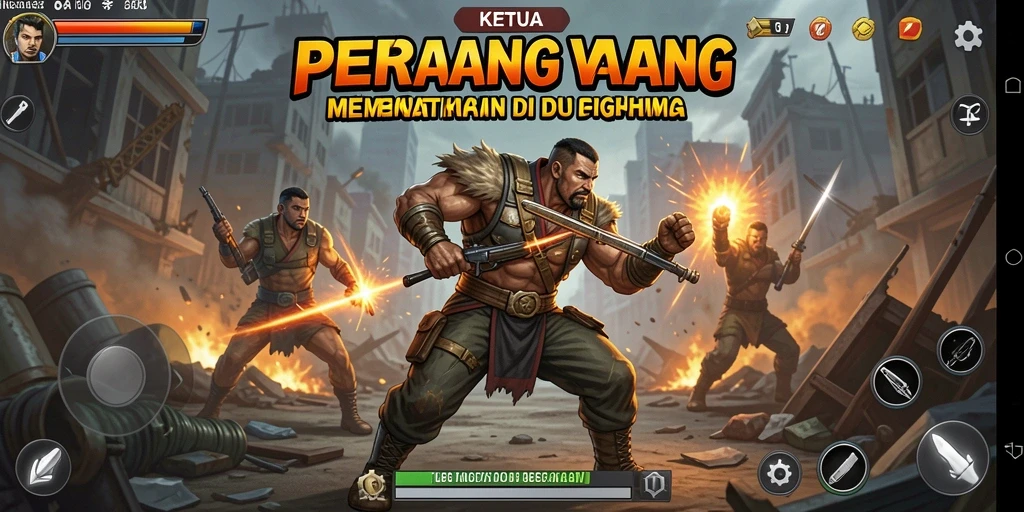 Tampilan gameplay KETUA yang memukau dengan aksi pertarungan intens.