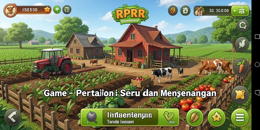 Tampilan gameplay RPRR yang menarik dengan aksi pertanian yang seru.