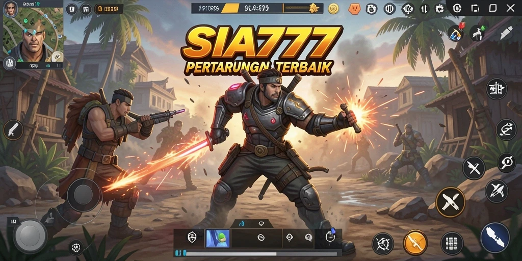 Screenshot utama SIA777 menampilkan aksi seru dalam Battle Royale.