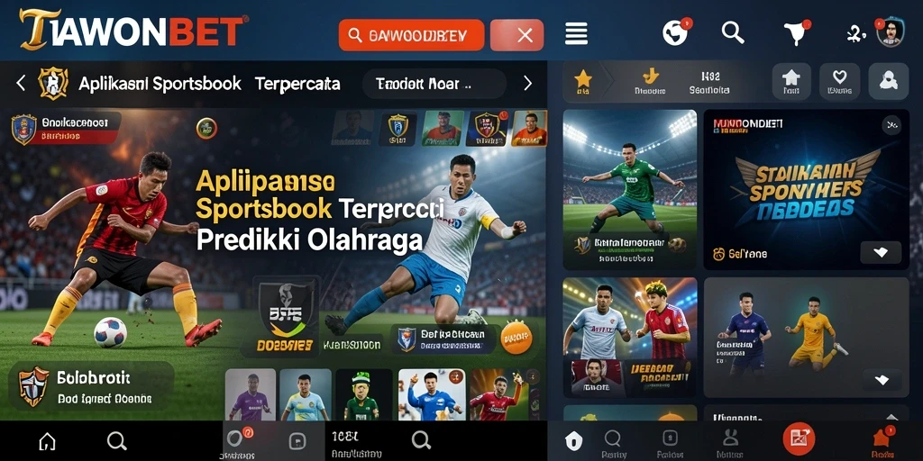 Tampilan utama TAWONBET menunjukkan berbagai pilihan taruhan olahraga.